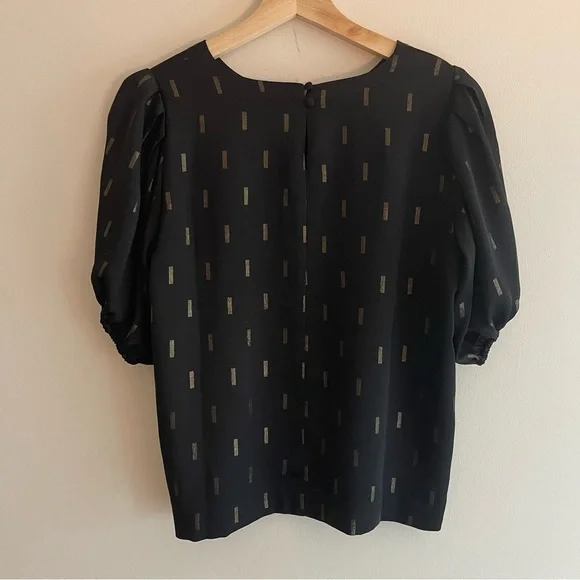 Madewell Metallic Jacquard Puff Sleeve Top - Picture 13 of 16